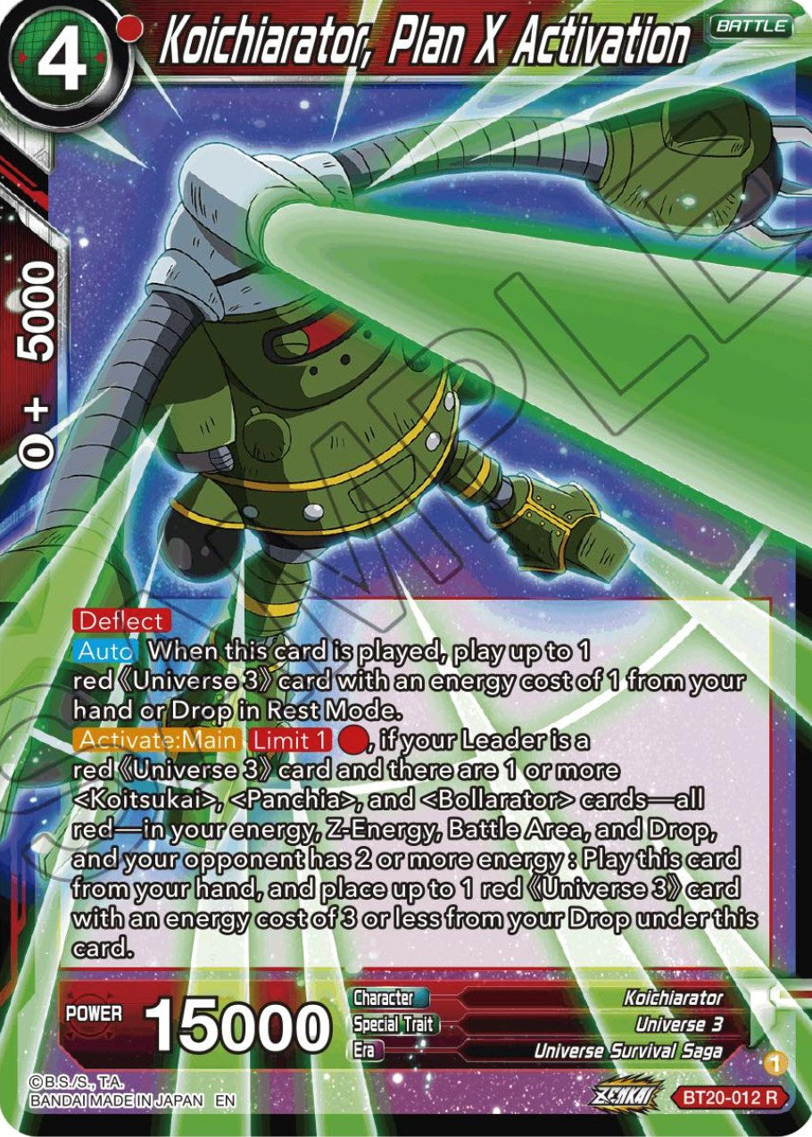 Koichiarator, Plan X Activation (BT20-012) [Power Absorbed] | Fandemonia Ltd