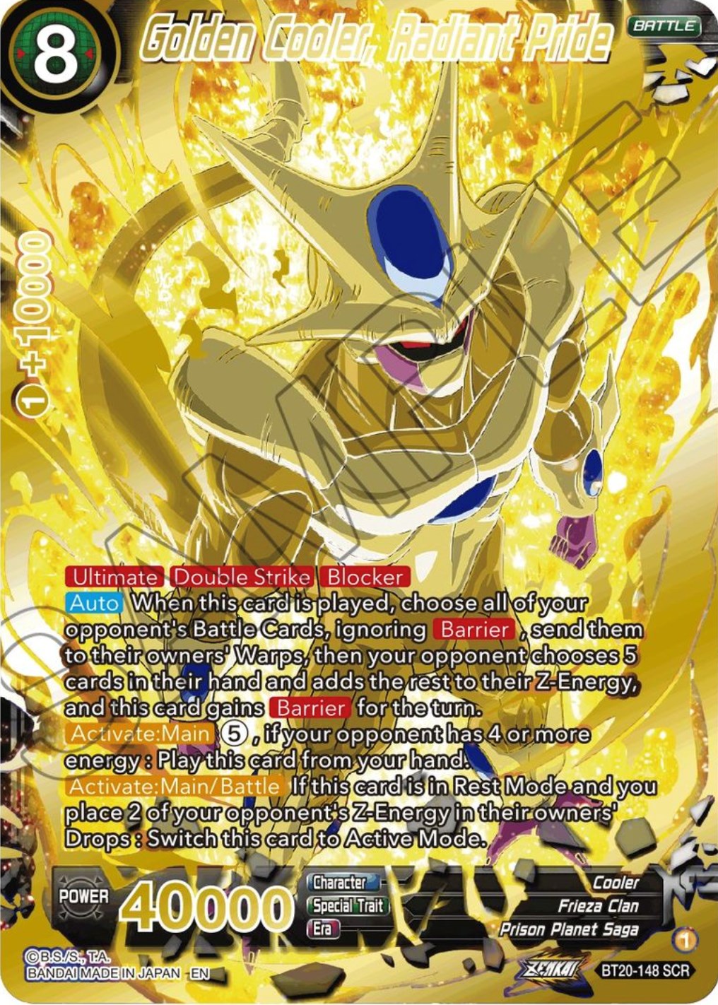 Golden Cooler, Radiant Pride (SCR) (BT20-148) [Power Absorbed] | Fandemonia Ltd