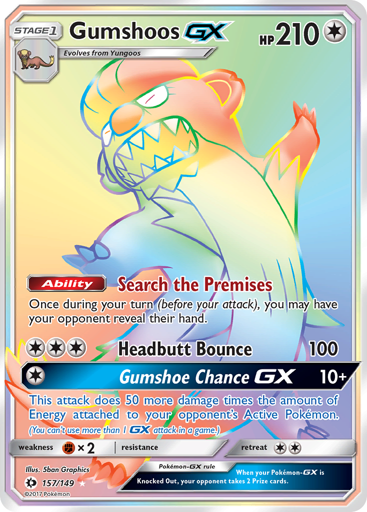 Gumshoos GX (157/149) [Sun & Moon: Base Set] | Fandemonia Ltd