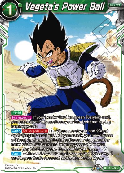 Vegeta's Power Ball (BT15-090) [Saiyan Showdown] | Fandemonia Ltd