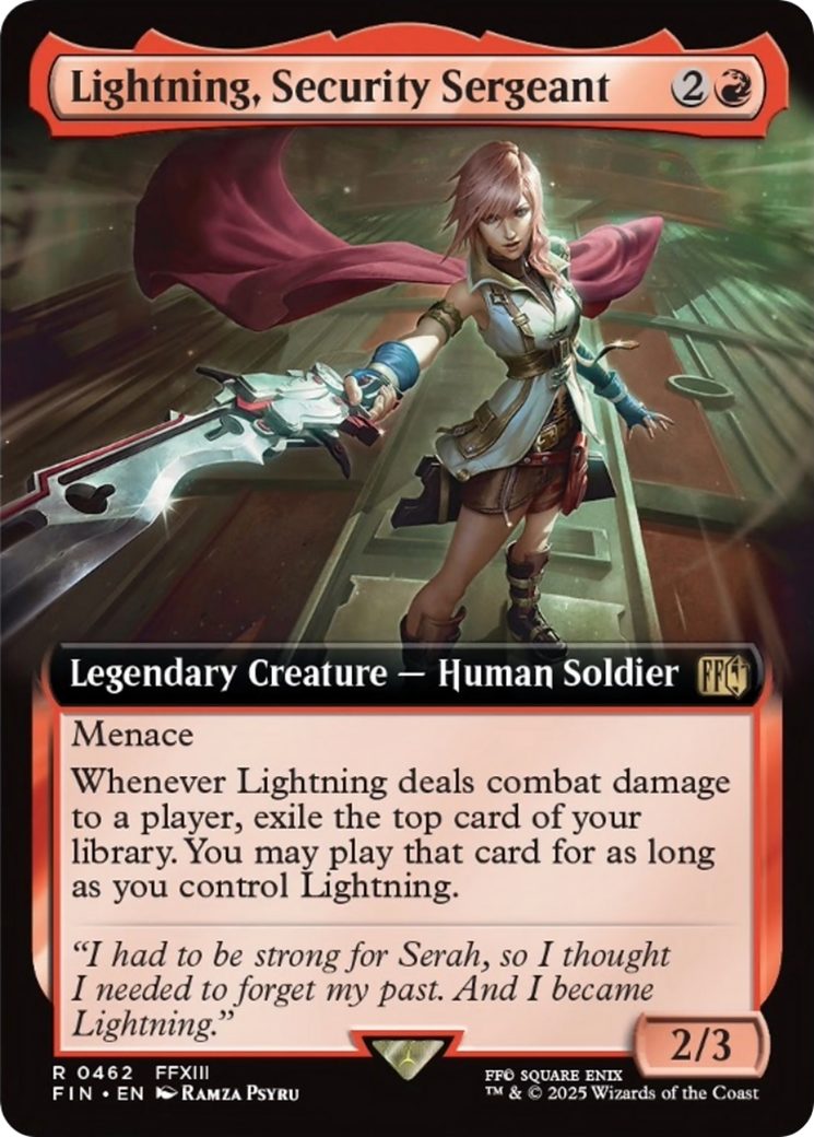Lightning, Security Sergeant (Extended Art) [FINAL FANTASY] | Fandemonia Ltd
