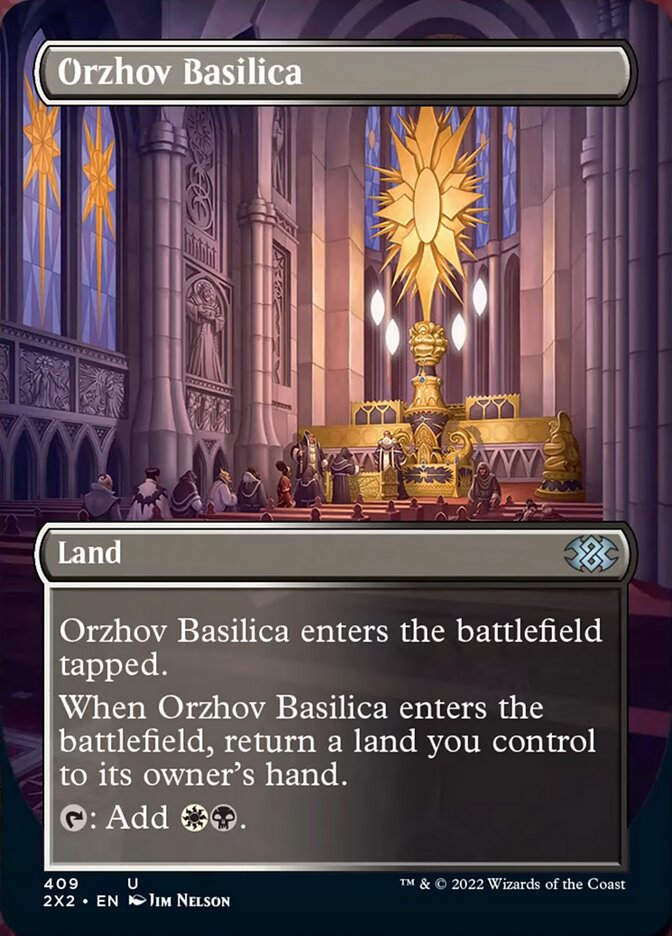 Orzhov Basilica (Borderless Alternate Art) [Double Masters 2022] | Fandemonia Ltd