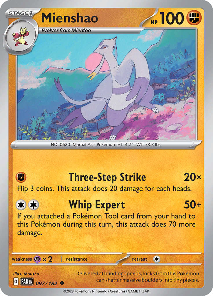 Mienshao (097/182) [Scarlet & Violet: Paradox Rift] | Fandemonia Ltd