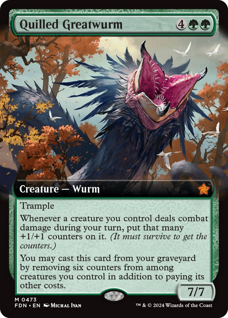 Quilled Greatwurm (Extended Art) [Foundations] | Fandemonia Ltd