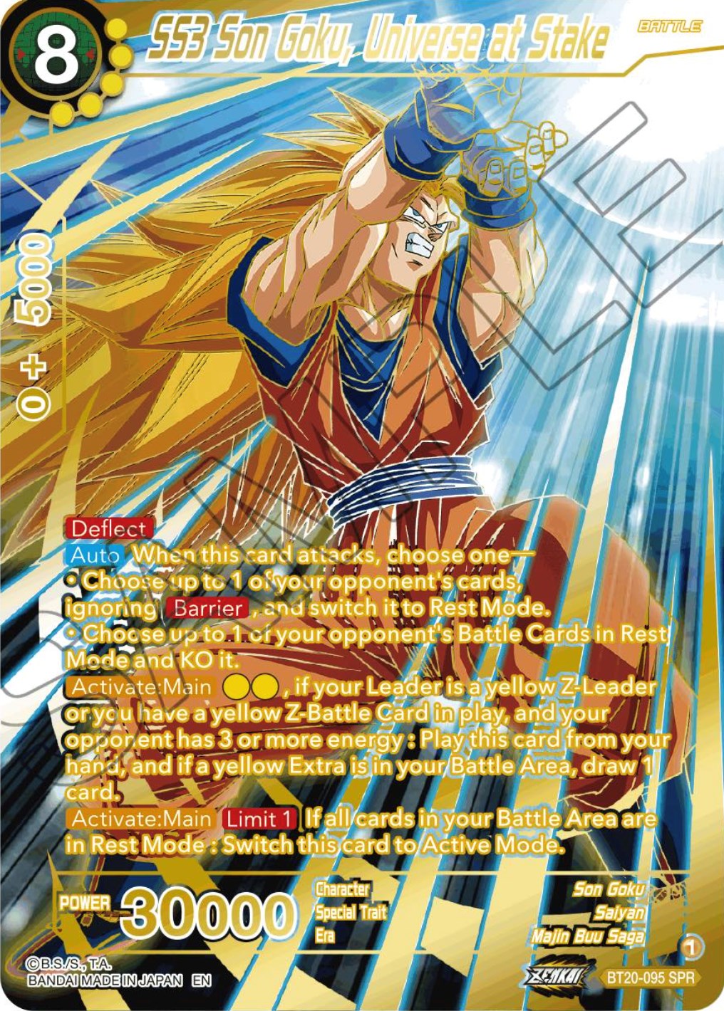 SS3 Son Goku, Universe at Stake (SPR) (BT20-095) [Power Absorbed] | Fandemonia Ltd
