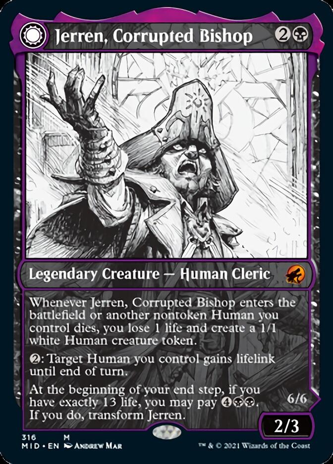 Jerren, Corrupted Bishop // Ormendahl, the Corrupted (Showcase Eternal Night) [Innistrad: Midnight Hunt] | Fandemonia Ltd