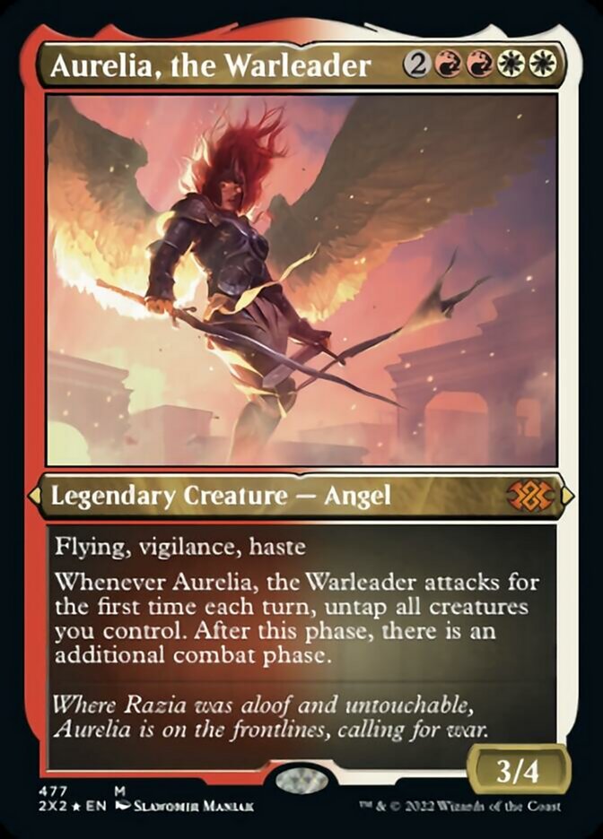 Aurelia, the Warleader (Foil Etched) [Double Masters 2022] | Fandemonia Ltd