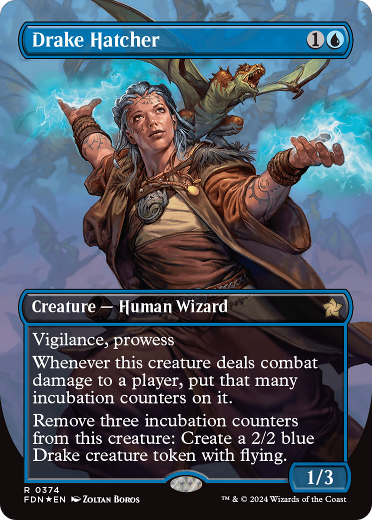 Drake Hatcher (Borderless) (Mana Foil) [Foundations] | Fandemonia Ltd