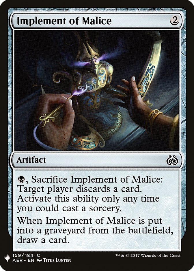 Implement of Malice [Mystery Booster] | Fandemonia Ltd