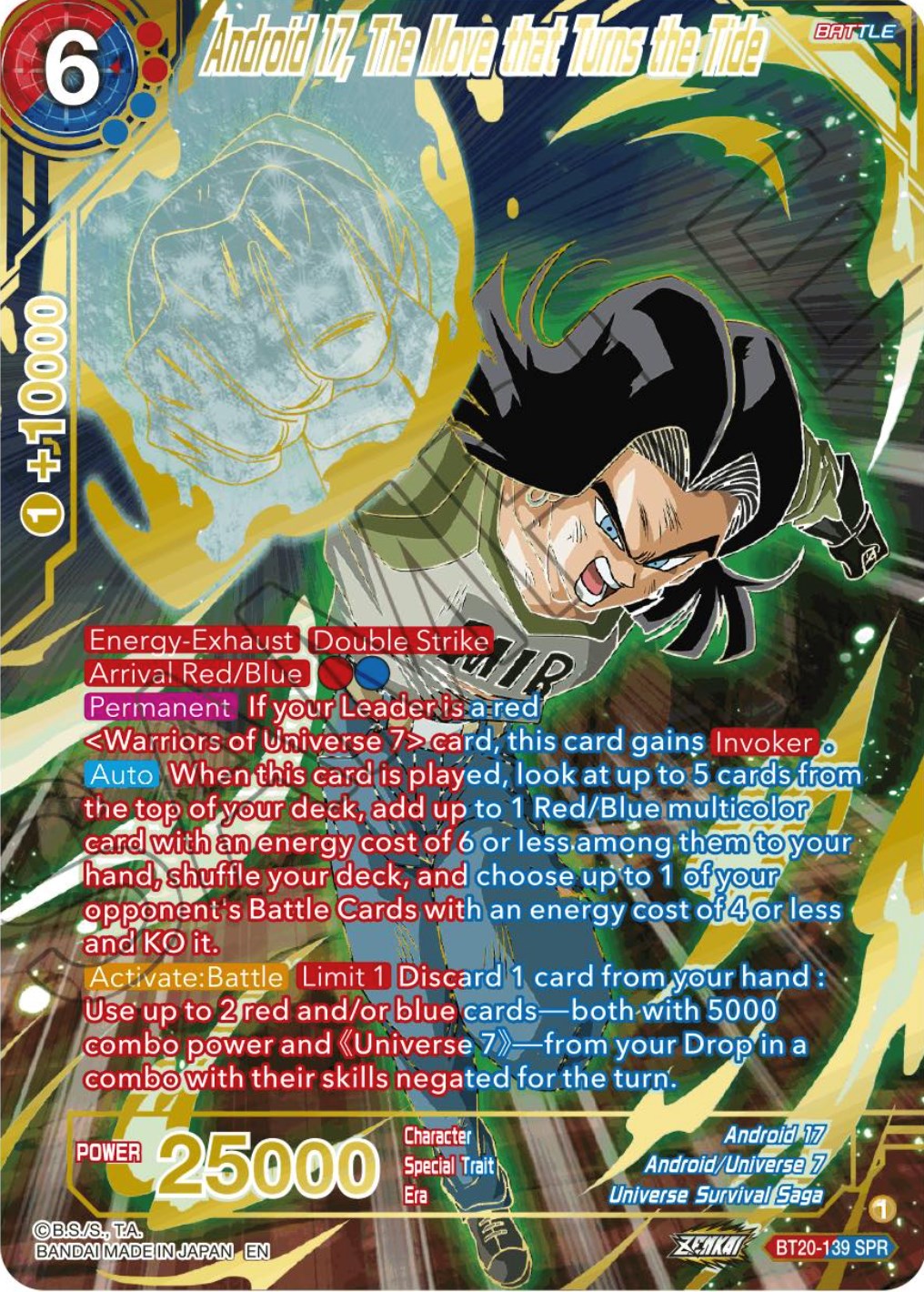 Android 17, The Move that Turns the Tide (SPR) (BT20-139) [Power Absorbed] | Fandemonia Ltd