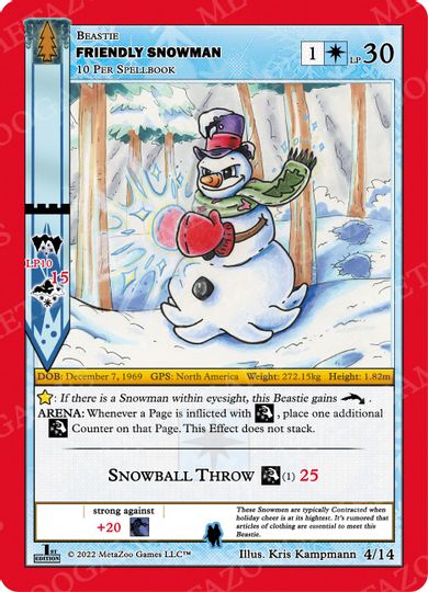 Friendly Snowman [Cryptid Nation: Wilderness First Edition Theme Deck] | Fandemonia Ltd