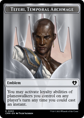 Clue // Emblem - Teferi, Temporal Archmage Double-Sided Token [Commander Masters Tokens] | Fandemonia Ltd