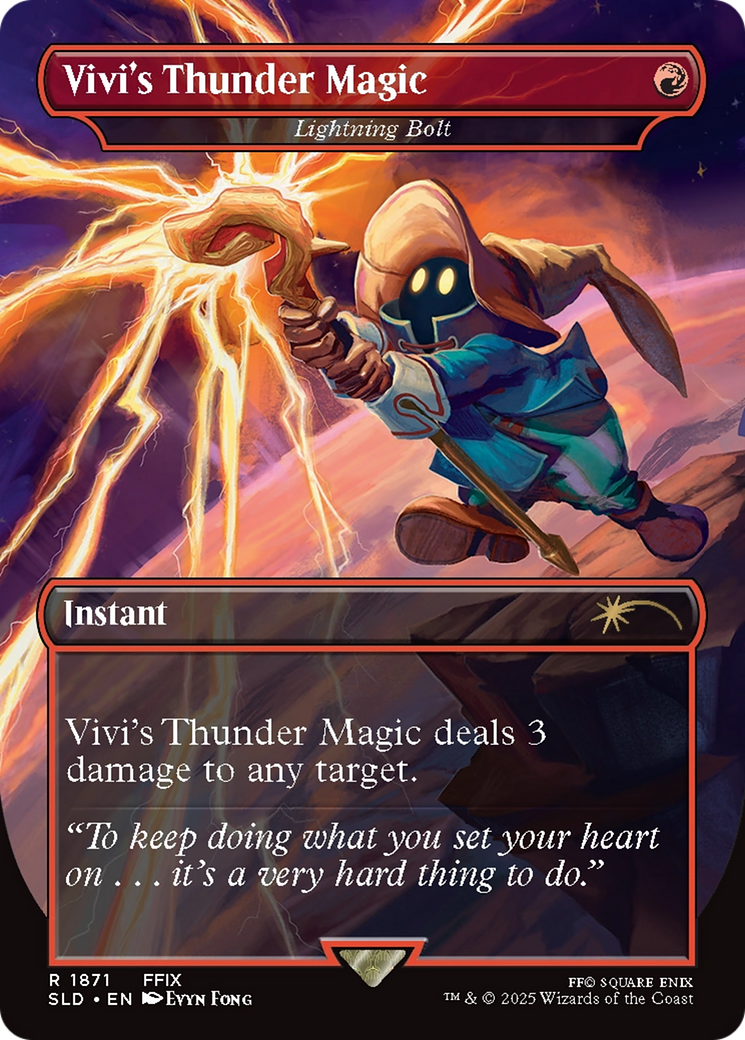 Vivi's Thunder Magic - Lightning Bolt (Rainbow Foil) [Secret Lair Drop Series] | Fandemonia Ltd