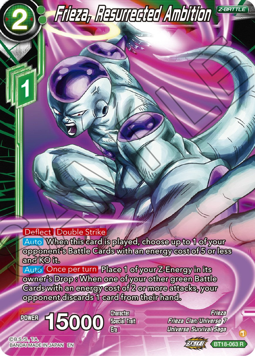 Frieza, Resurrected Ambition (BT18-063) [Dawn of the Z-Legends] | Fandemonia Ltd
