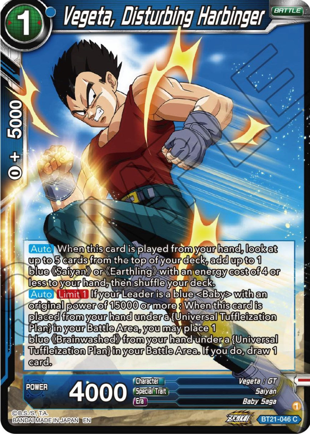 Vegeta, Disturbing Harbinger (BT21-046) [Wild Resurgence] | Fandemonia Ltd