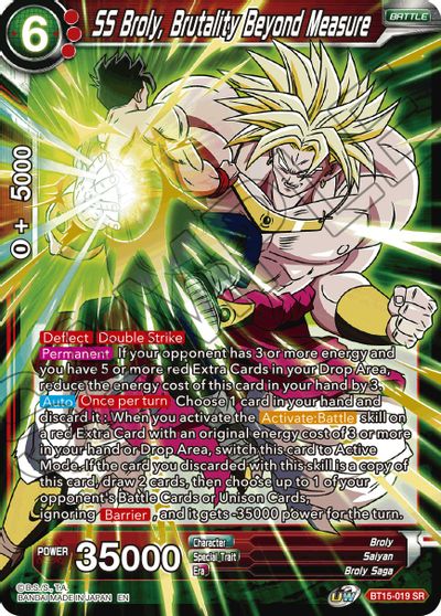 SS Broly, Brutality Beyond Measure (BT15-019) [Saiyan Showdown] | Fandemonia Ltd