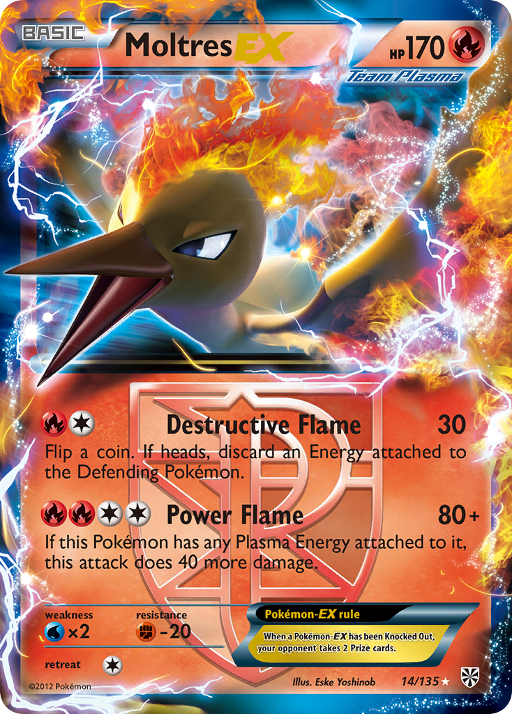 Moltres EX (14/135) [Black & White: Plasma Storm] | Fandemonia Ltd