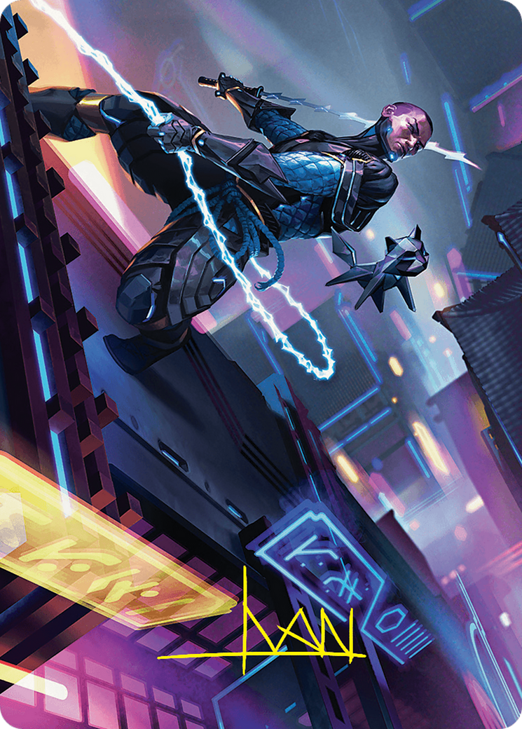 Kaito, Cunning Infiltrator Art Card (51/54) (Gold-Stamped Signature) [Foundations Art Series] | Fandemonia Ltd