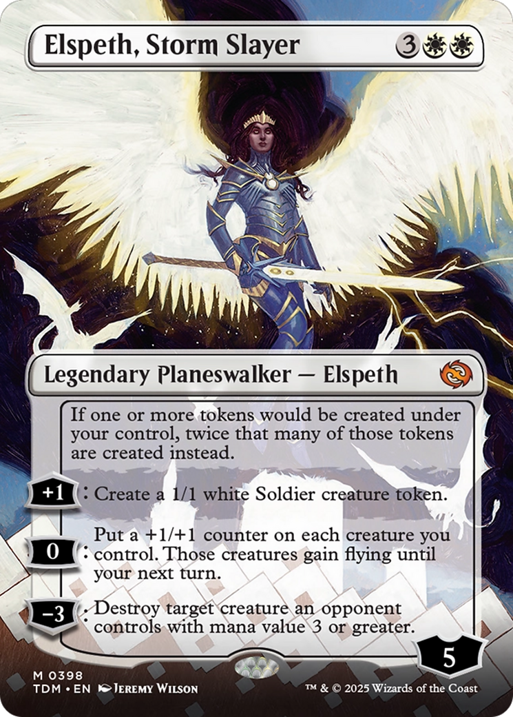 Elspeth, Storm Slayer (Borderless) [Tarkir: Dragonstorm] | Fandemonia Ltd