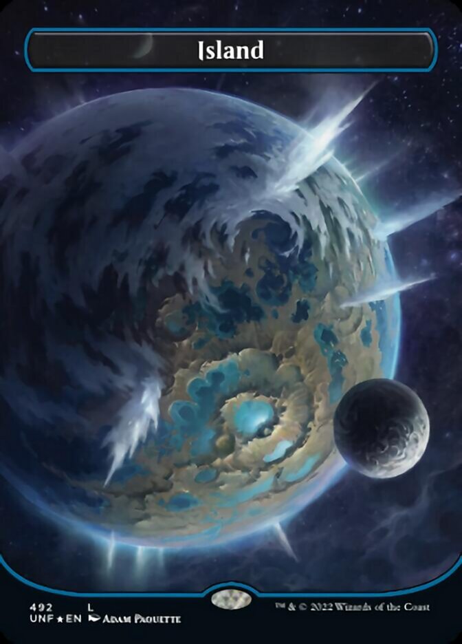 Island (492) (Orbital Space-ic Land) (Galaxy Foil) [Unfinity] | Fandemonia Ltd