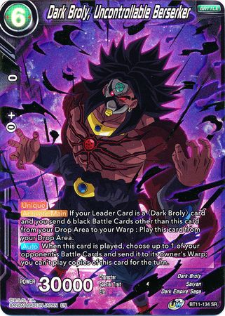 Dark Broly, Uncontrollable Berserker (BT11-134) [Vermilion Bloodline] | Fandemonia Ltd