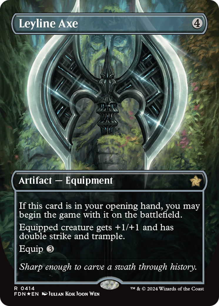 Leyline Axe (Borderless) (Mana Foil) [Foundations] | Fandemonia Ltd