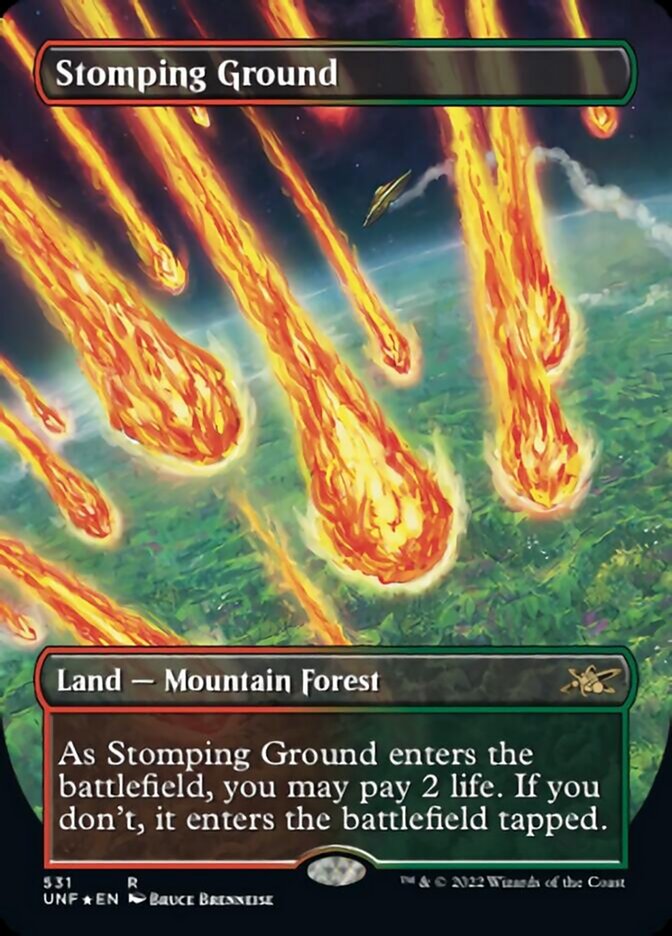 Stomping Ground (Borderless) (Galaxy Foil) [Unfinity] | Fandemonia Ltd