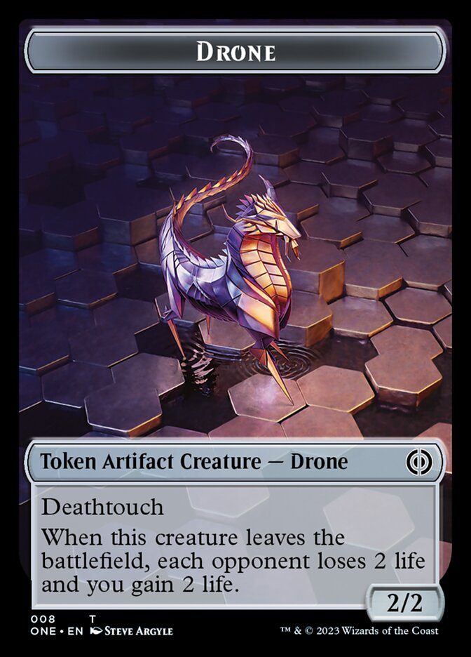 Drone Token [Phyrexia: All Will Be One Tokens] | Fandemonia Ltd