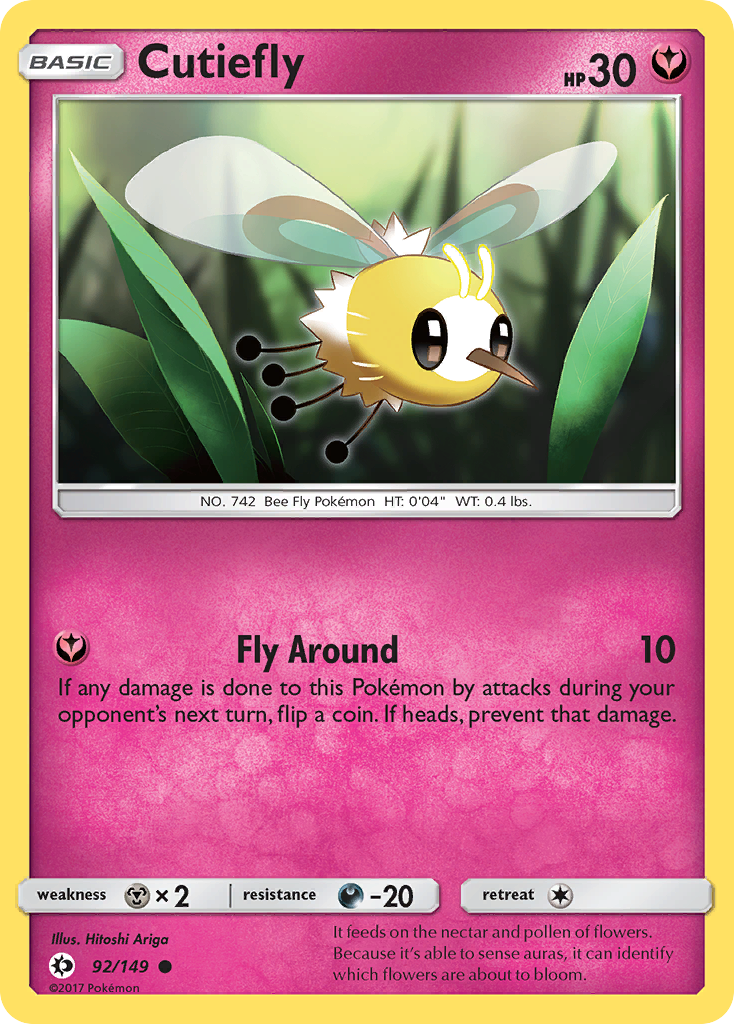 Cutiefly (92/149) [Sun & Moon: Base Set] | Fandemonia Ltd