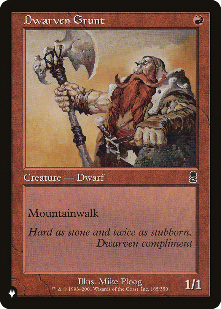 Dwarven Grunt [The List] | Fandemonia Ltd