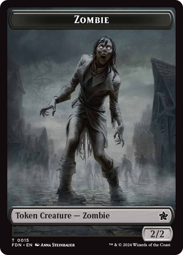 Faerie // Zombie Double-Sided Token [Foundations Tokens] | Fandemonia Ltd