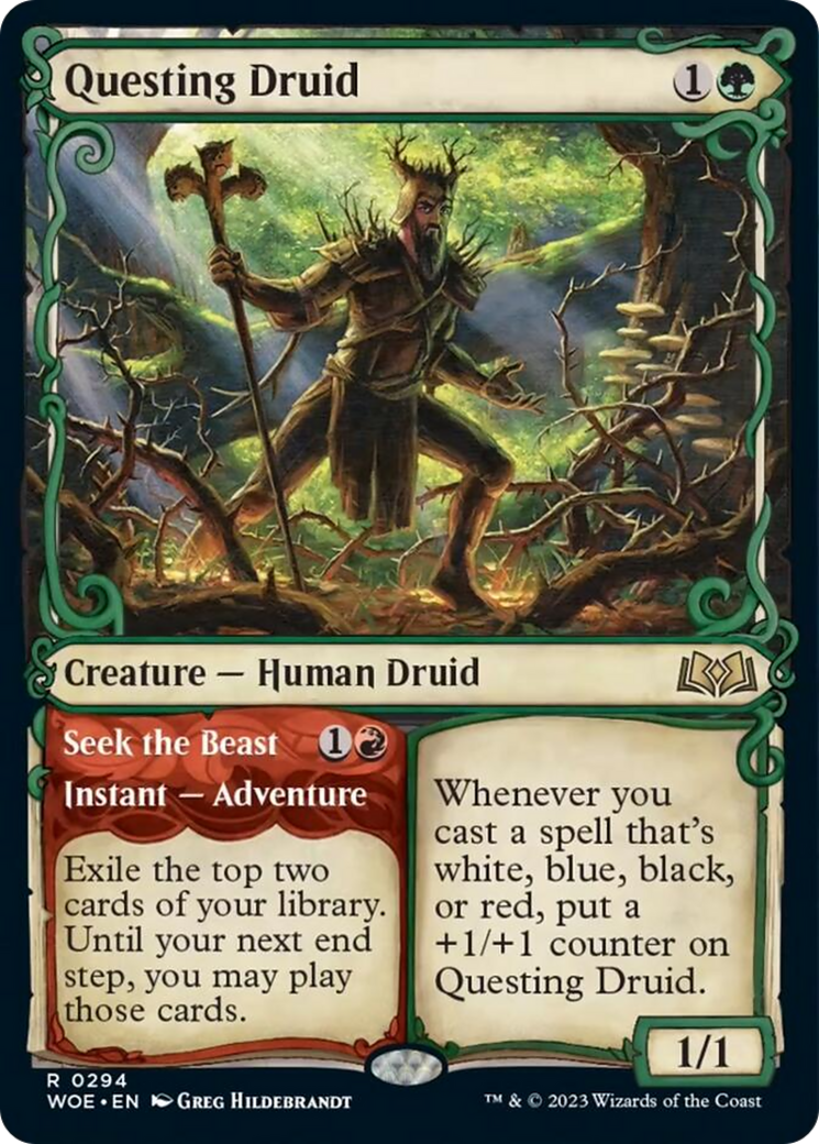 Questing Druid // Seek the Beast (Showcase) [Wilds of Eldraine] | Fandemonia Ltd