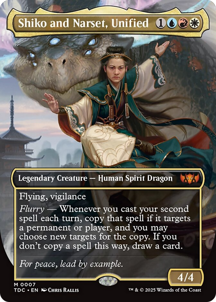 Shiko and Narset, Unified (Borderless) [Tarkir: Dragonstorm Commander] | Fandemonia Ltd