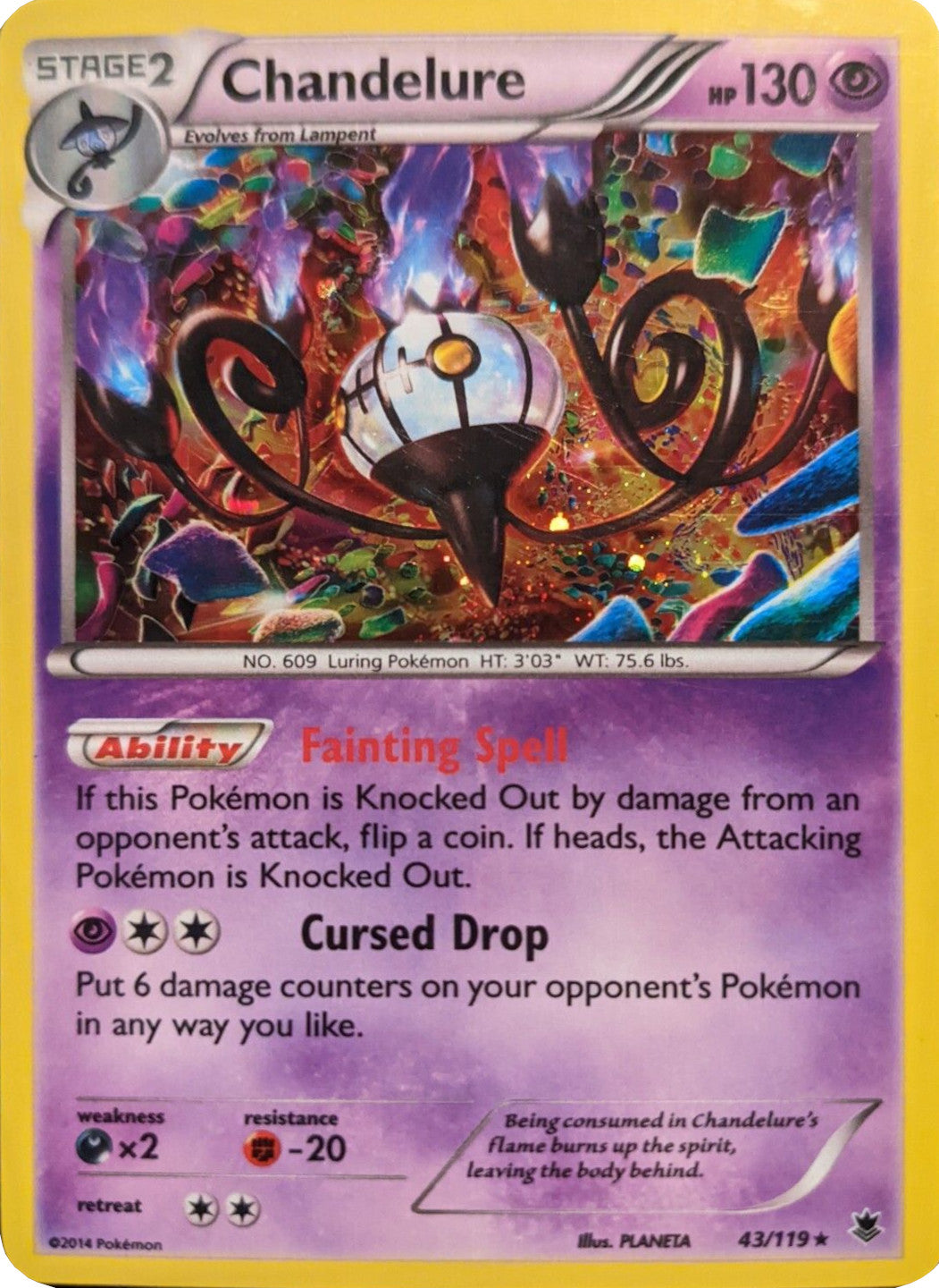 Chandelure (43/119) (Cosmos Holo) [XY: Phantom Forces] | Fandemonia Ltd