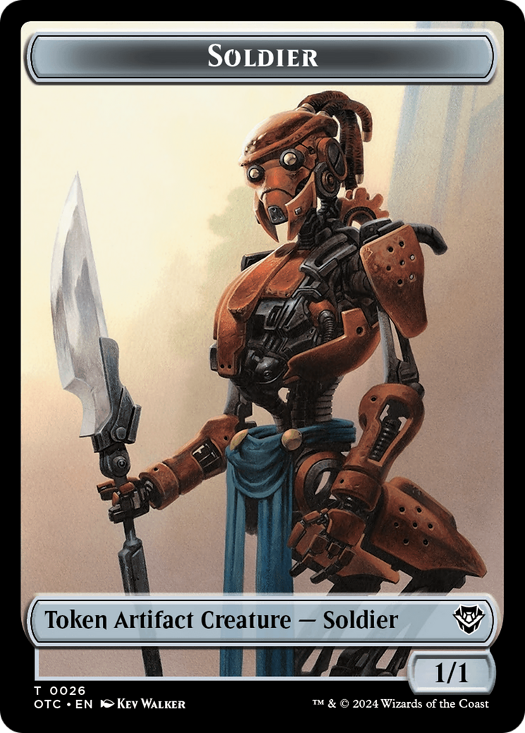 Elemental (0014) // Soldier (0026) Double-Sided Token [Outlaws of Thunder Junction Commander Tokens] | Fandemonia Ltd