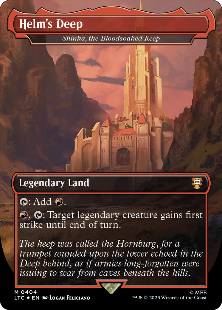 Helm's Deep - Shinka, the Bloodsoaked Keep (Surge Foil Realms and Relics) [The Lord of the Rings: Tales of Middle-Earth Commander] | Fandemonia Ltd