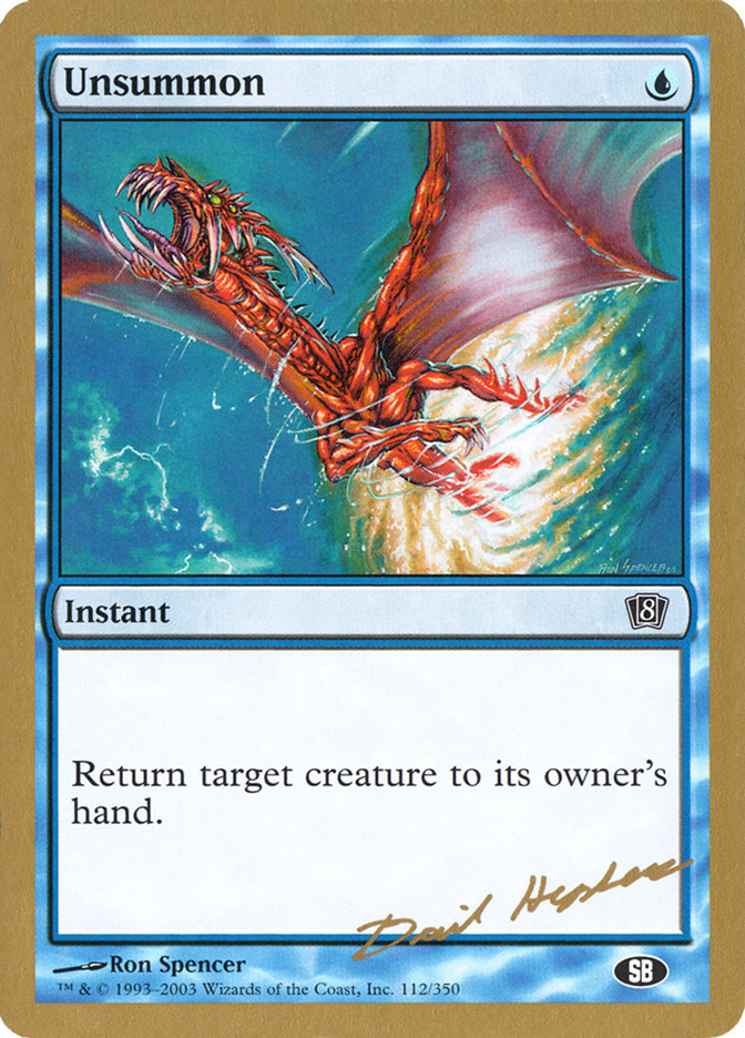 Unsummon (Dave Humpherys) (SB) [World Championship Decks 2003] | Fandemonia Ltd
