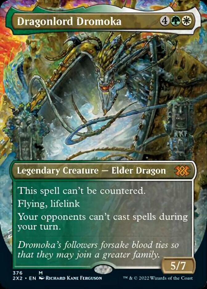 Dragonlord Dromoka (Borderless Alternate Art) [Double Masters 2022] | Fandemonia Ltd