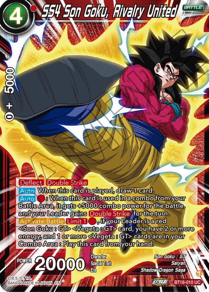 SS4 Son Goku, Rivalry United (BT18-010) [Dawn of the Z-Legends] | Fandemonia Ltd