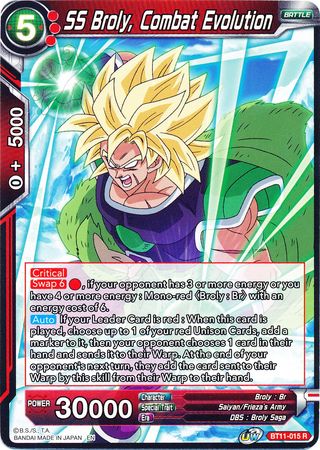SS Broly, Combat Evolution (BT11-015) [Vermilion Bloodline] | Fandemonia Ltd