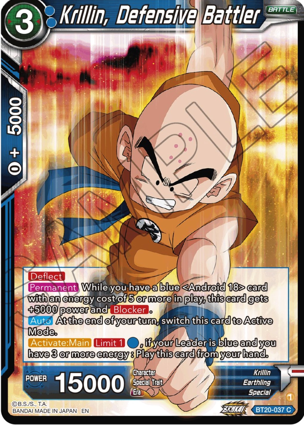 Krillin, Defensive Battler (BT20-037) [Power Absorbed] | Fandemonia Ltd