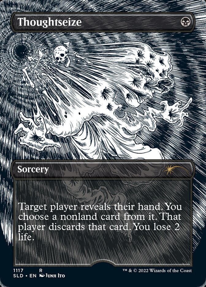 Thoughtseize (Borderless Etched Foil) [Secret Lair Drop Series] | Fandemonia Ltd