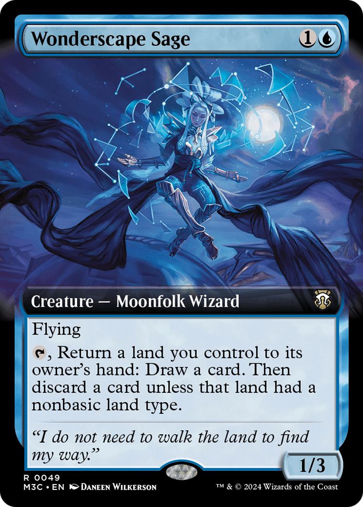 Wonderscape Sage (Extended Art) [Modern Horizons 3 Commander] | Fandemonia Ltd