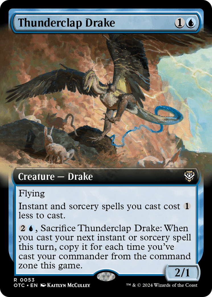Thunderclap Drake (Extended Art) [Outlaws of Thunder Junction Commander] | Fandemonia Ltd