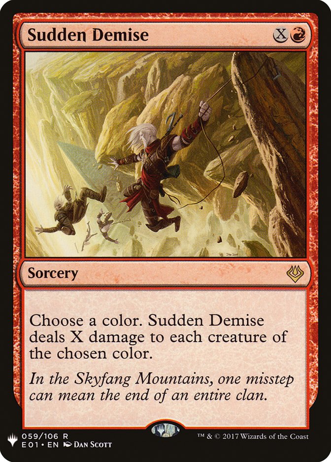 Sudden Demise [The List] | Fandemonia Ltd