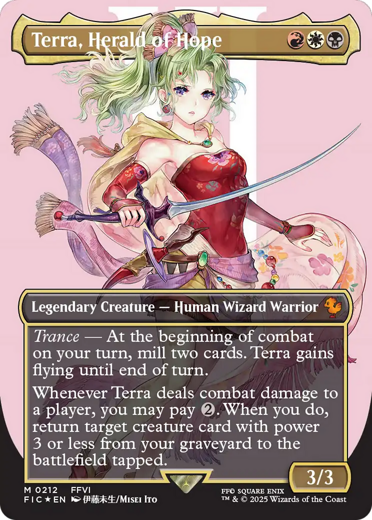 Terra, Herald of Hope (Borderless) (Surge Foil) [FINAL FANTASY Commander] | Fandemonia Ltd