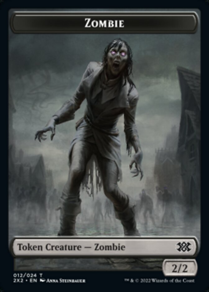 Zombie // Knight Double-sided Token [Double Masters 2022 Tokens] | Fandemonia Ltd