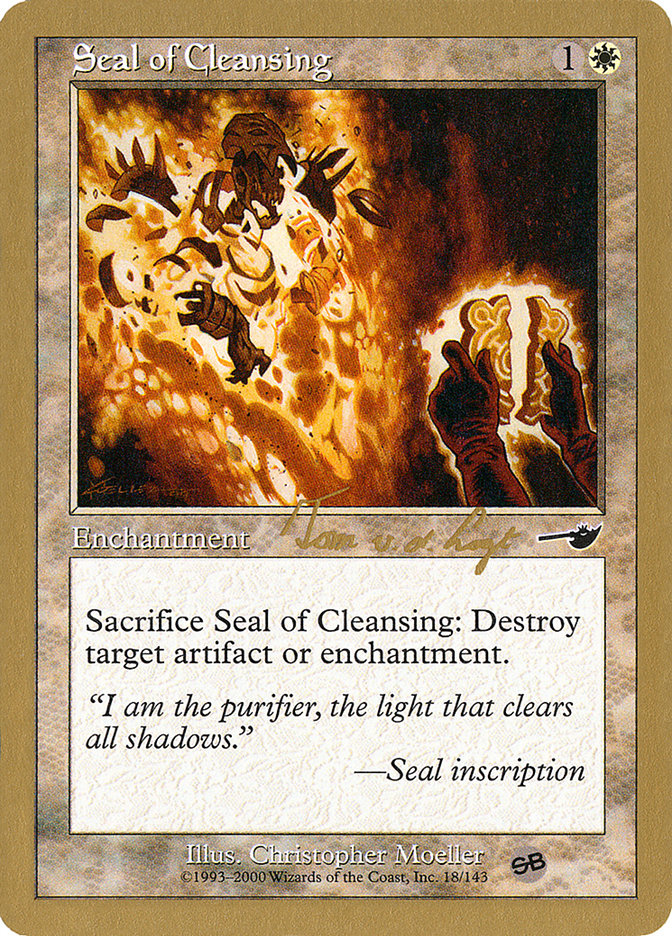 Seal of Cleansing (Tom van de Logt) (SB) [World Championship Decks 2000] | Fandemonia Ltd