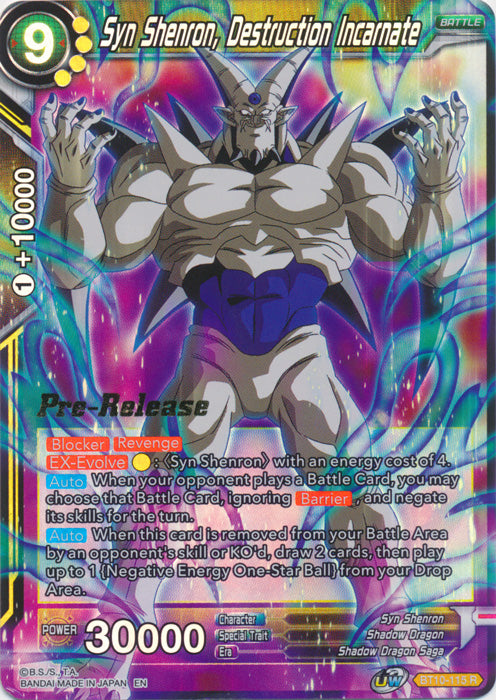 Syn Shenron, Destruction Incarnate (BT10-115) [Rise of the Unison Warrior Prerelease Promos] | Fandemonia Ltd