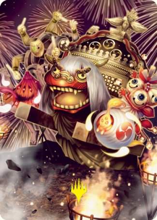 March of Reckless Joy Art Card (Gold-Stamped Signature) [Kamigawa: Neon Dynasty Art Series] | Fandemonia Ltd